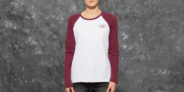 Vans Full Patch Boyfriend Raglan Tee White/ Burgundy