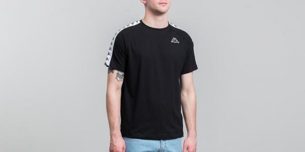 Kappa 222 Banda Coen Slim Tee Black-White