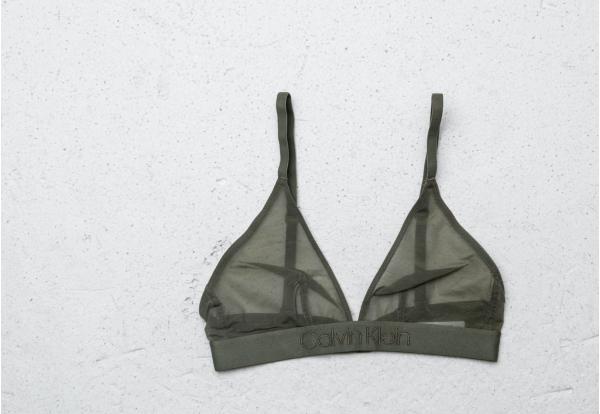 Calvin Klein Tonal Logo Lace Triangle Green