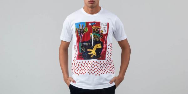 Comme des Garçons Shirt x Jean-Michel Basquiat T-Shirt White/ Red/ Yellow