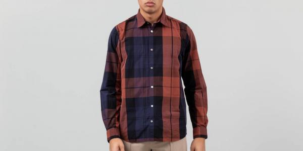 Norse Projects Hans Dry Touch Overcheck Shirt Burnt Sienna