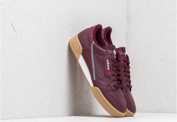 adidas Continental 80 Collegiate Burgundy/ Scarlet/ Hi-Res Aqua