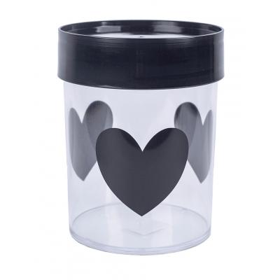 Miss Etoile Canister Large BIG BLACK HEARTS, BLACK LID LARGE