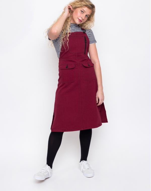 Lazy Oaf Contrast Stitch Pinafore Red M