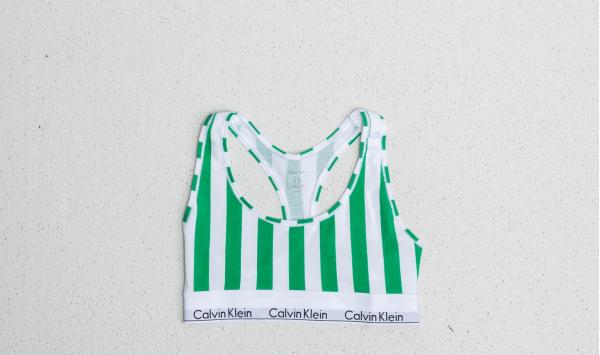 Calvin Klein Unlined Bralette White/ Youth Green
