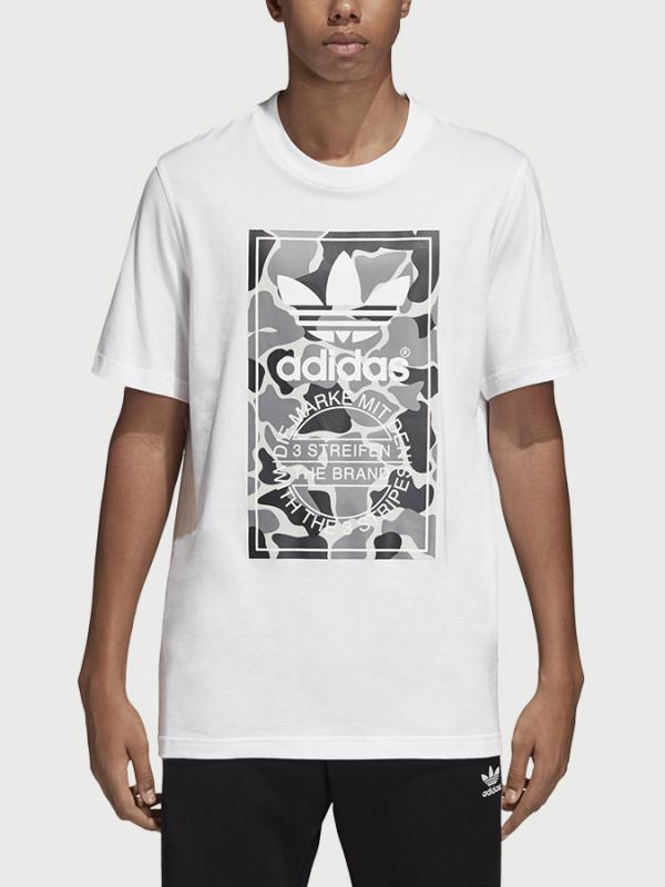 Tričko adidas Originals Camo Label Tee Bílá