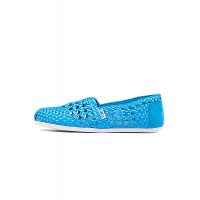 Espadrij Toms Classic teal satin woven