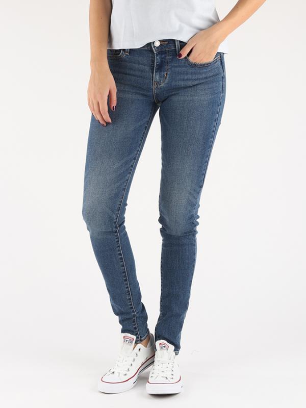 Džíny LEVI'S 710 Super Skinny Rain Check Modrá