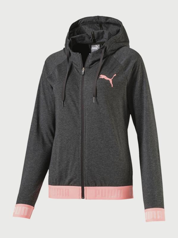 Mikina Puma ACTIVE ESS Banded FZ Hoody Šedá