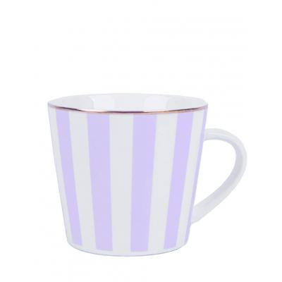 MISS ETOILE COFFEE MUG CERAMIC ROSE STRIPES
