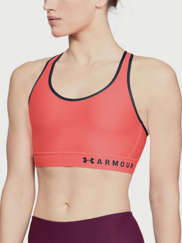 Kompresní podprsenka Under Armour Mid Keyhole Bra Oranžová