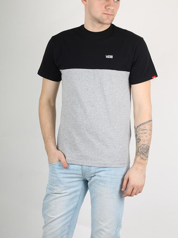 Tričko Vans Mn Colorblock Tee Black-Athletic Šedá