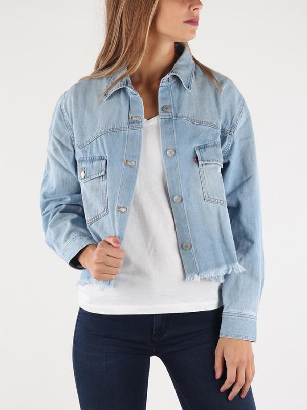 Bunda LEVI'S LS Addison Shirt Your Best Shot (2) Modrá