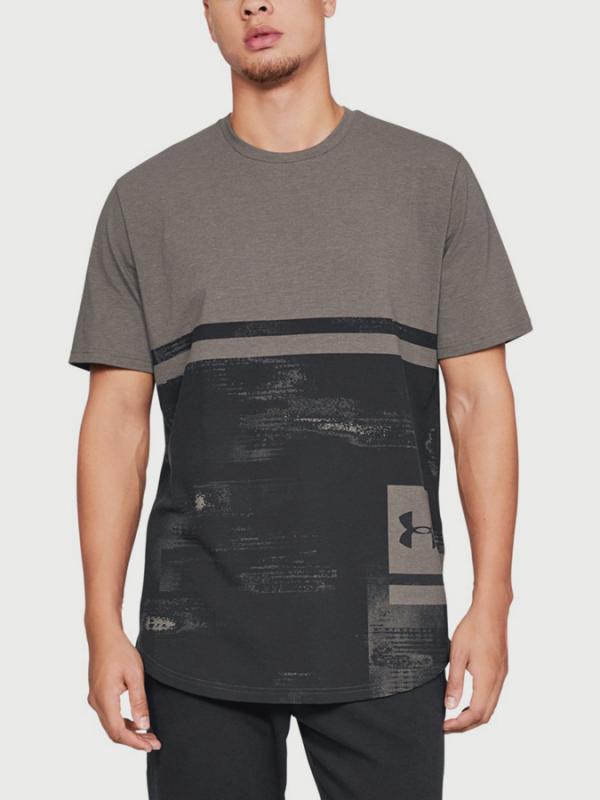 Tričko Under Armour Sportstyle Print SS Hnědá