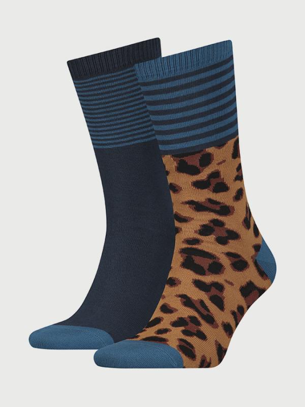 Ponožky LEVI'S 168Sf Regular Cut Leopard Stripe 2 Pack Barevná