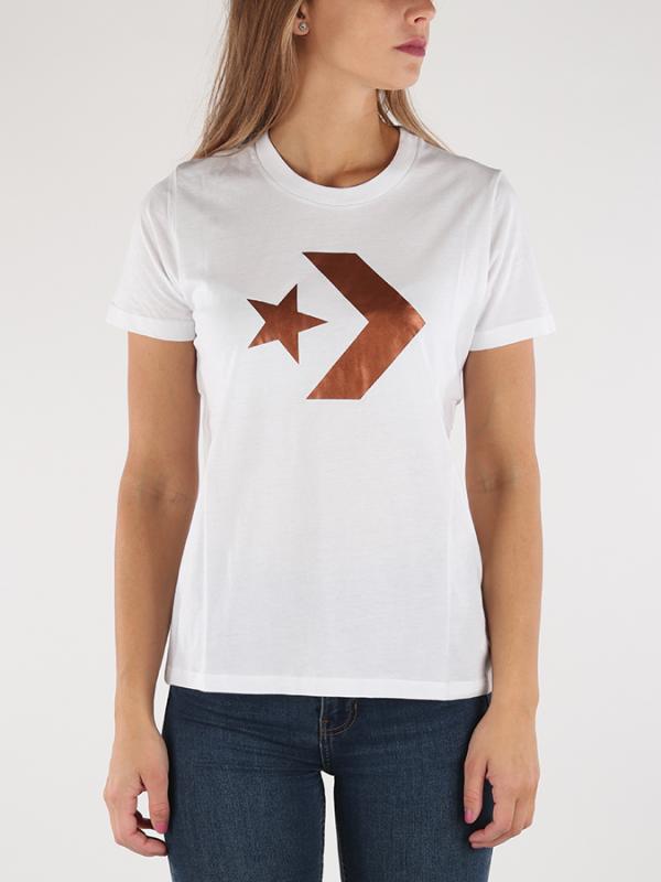 Tričko Converse W Star Chevron Metallic Tee Bílá