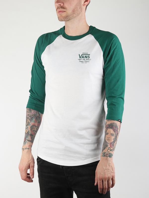 Tričko Vans Mn Holder St Raglan White/Evergr Bílá