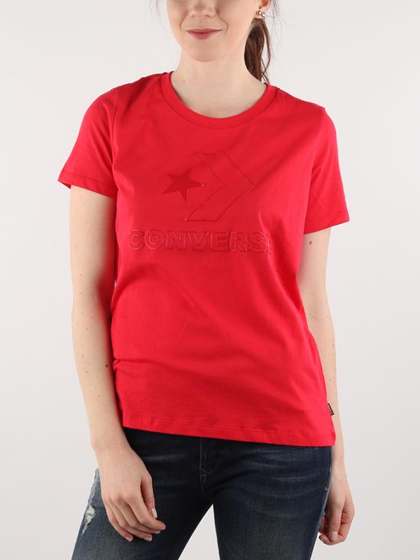 Tričko Converse W Shine Crew Tee Červená
