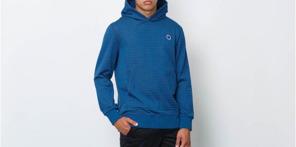 MARTINSILĒNSE Five Fragménts 1 OF 5 Plastic Stripes Hooded Sweatshirt Blue