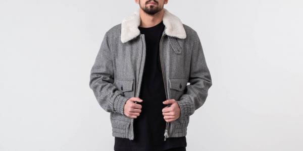 Alexandre Mattiussi Shearling Collar Zipped Jacket Black/ White