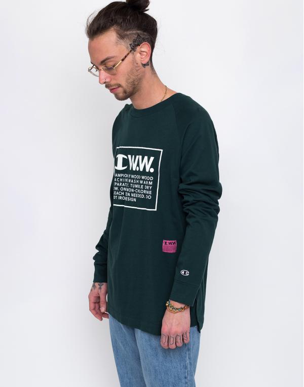 Champion Wood Wood Long Sleeve Crewneck T-Shirt PNV IS M