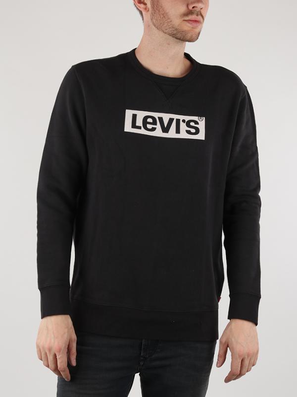 Tričko LEVI'S Graphic Crew B Logo 2 Black Graph Černá
