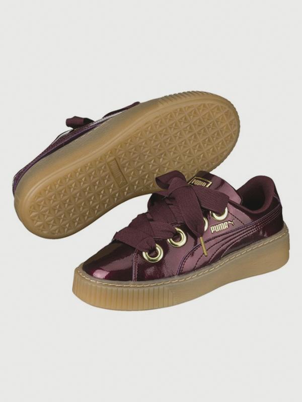 Boty Puma Basket Platform Kiss Anodized Jr Červená