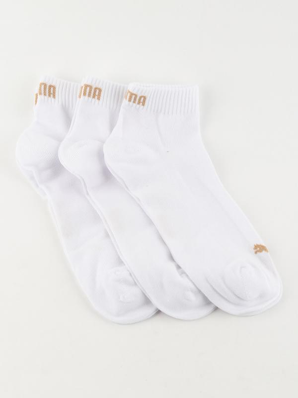Ponožky Puma Unisex Quarter Plain 3 Pack Bílá