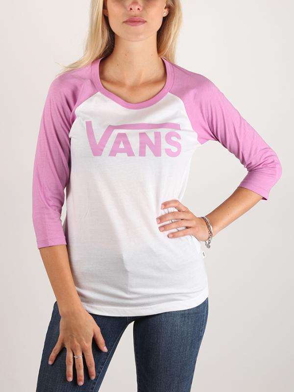 Tričko Vans WM Flying V Raglan White/Violet Bílá