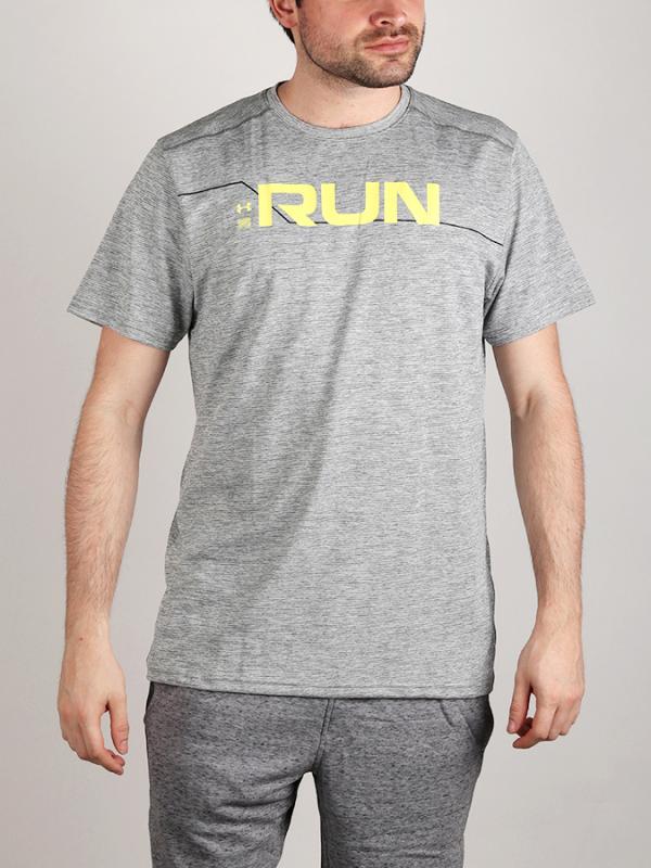 Tričko Under Armour Run Front Graphic SS Šedá