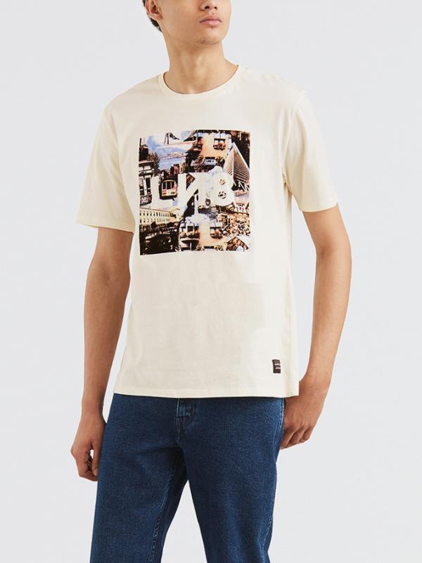 Tričko LEVI'S L8 Unisex Tee Vela Sunny Cream Graphic Bílá