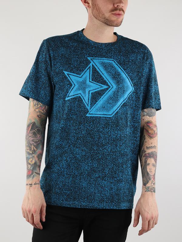Tričko Converse M Distressed Star Chevron Tee Modrá