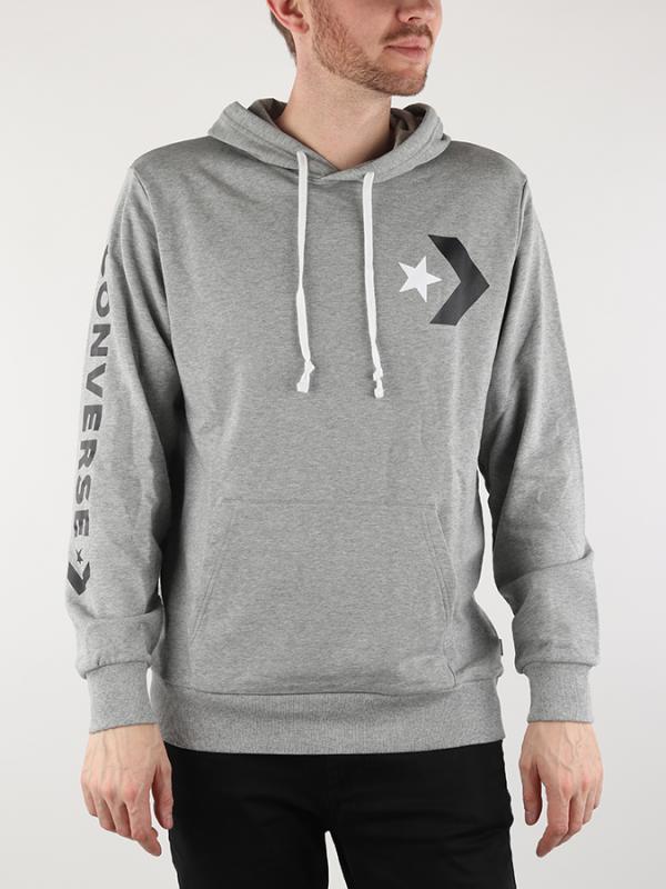 Mikina Converse M Star Chevron Hoodie Slim Fit Šedá
