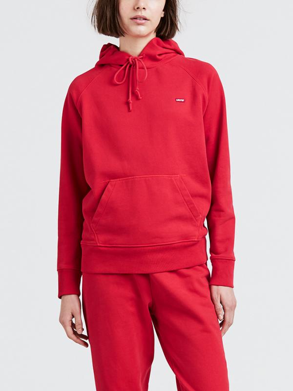 Mikina LEVI'S Sportswear Hoodie Garment Dye Sportswea Červená