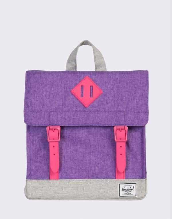 Herschel Supply Survey Kids Deep Lavender Crosshatch/ Light Grey Crosshatch/ Fandango Pink