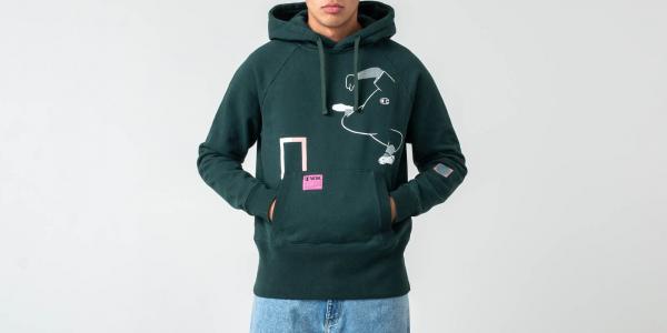 Champion x WOOD WOOD Ed Reverse Weave Hoodie Green