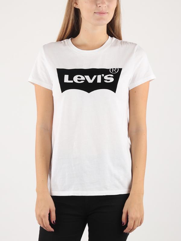 Tričko LEVI'S The Perfect Tee Flock Housemark White G Bílá