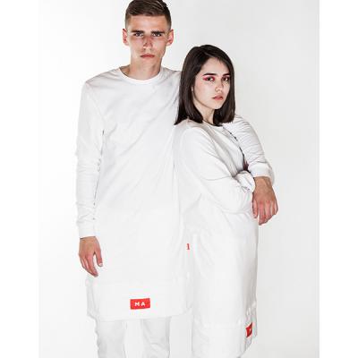 Mikina Marshal Apparel EXTENDED HEM TALL TEE white