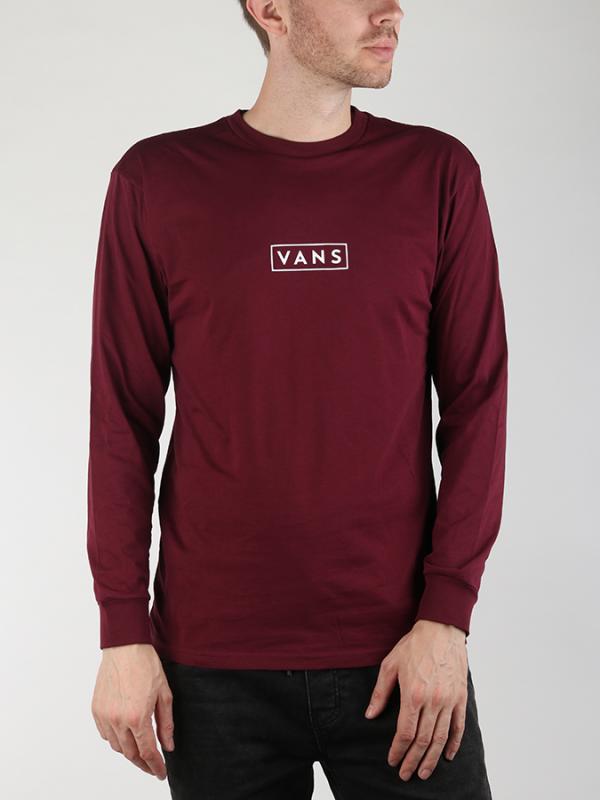 Tričko Vans Mn Vans Easy Box Ls Burgundy/White Červená