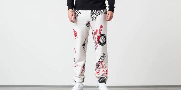 Billionaire Boys Club Multi Logo Sweatpants White Marl