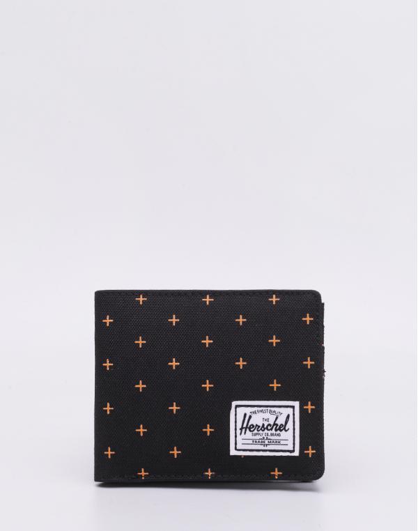 Herschel Supply Roy + Coin RFID Black Gridlock Gold