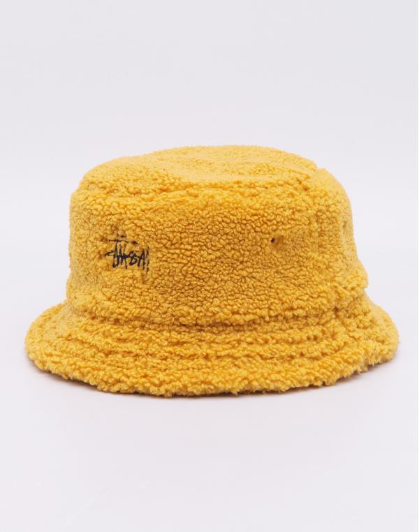 Stüssy Sherpa Fleece Bucket Hat Yellow S/M
