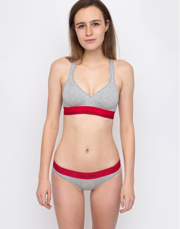 Calvin Klein Lightlined Bralette Grey Heather W / Manic Red WB M