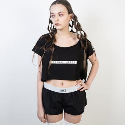 Top Marshal Apparel Girlie Crop Tee Black