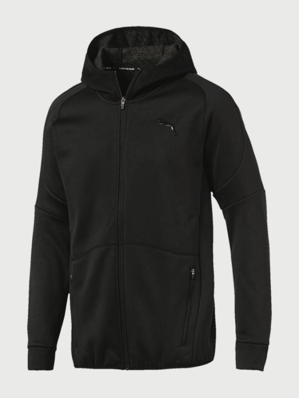 Mikina Puma Evostripe Warm FZ hoody Černá