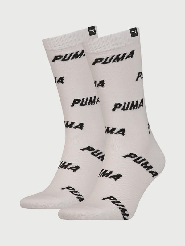 Ponožky Puma Sock All Over Logo 2 Pack Unisex Bílá
