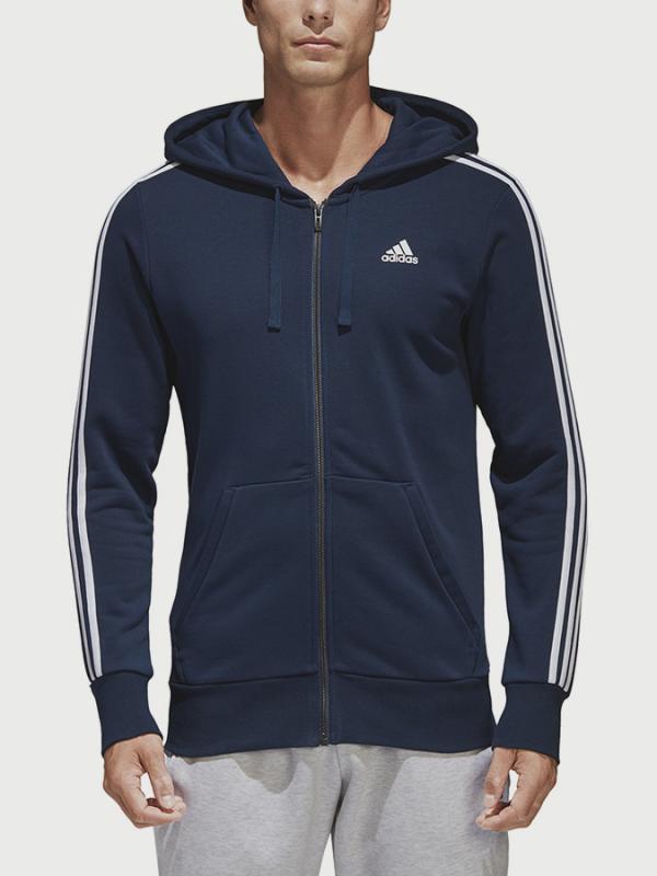 Mikina adidas Performance Ess 3S Fz Ft Modrá