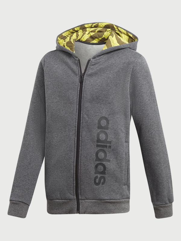 Mikina adidas Performance Yb Lin Fz Hood Šedá