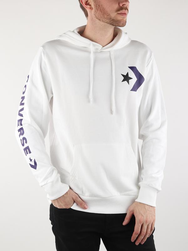 Mikina Converse M Star Chevron Hoodie Slim Fit Bílá