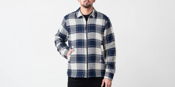 Soulland Light Zip Jacket Navy/ White